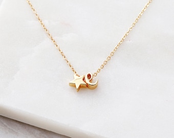 Star Initial Necklace • Simple Star Necklace • Dainty Star Necklace • Initial Necklace • Personalized Star • Best Friend Gift • Star CHMS