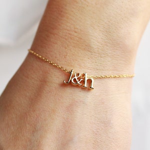 Initials Bracelet - Minimalist Letter Bracelet / Initial Charms / Personalized Jewelry / Personalized Bracelet, Gift for Her LOWERCASE CHM1