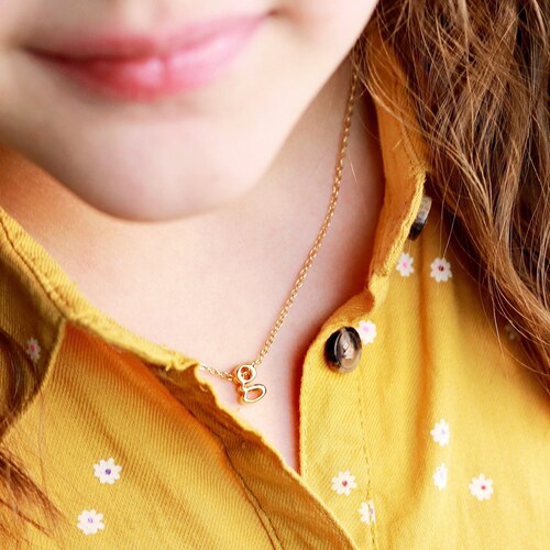 Gold Initial Necklace / Kids 