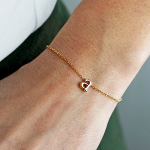 Letter Bracelet • Initial Bracelet • Initial Charm Bracelet • Small Gold Initial • Silver Initial • Dainty Letter  Bridesmaid LOWERCASE CHMS