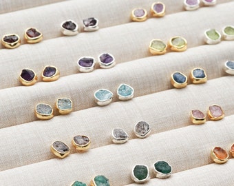 Gemstone Stud Earrings • Birthstone Post Earrings • Natural Gemstones • Birthstone Gift • Birthday Gift • Bridesmaids • Birthstone Gift GPT