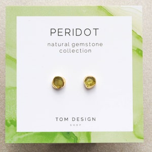 Peridot Stud Earrings / Peridot Post Earrings / Peridot Gemstone / August Birthday / August Birthstone / Bridesmaid Gift / Wedding GPT