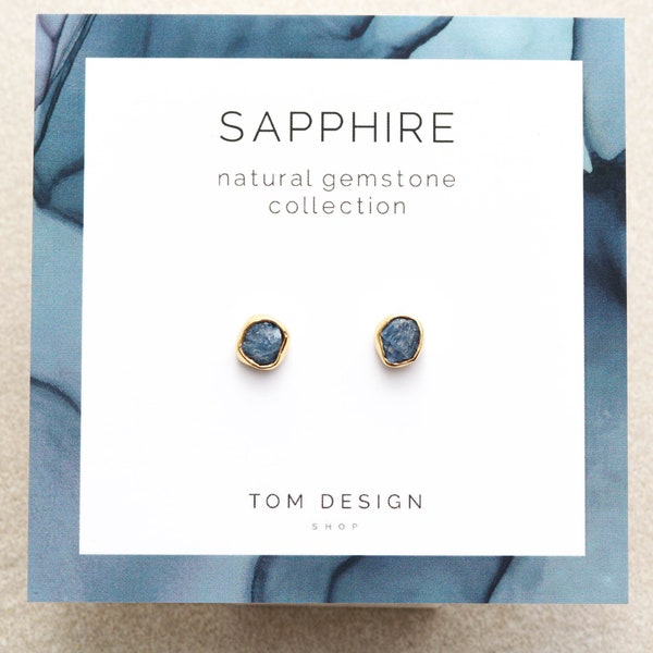 Sapphire Stud Earrings • Sapphire Post Earrings • Natural Sapphire • September Birthday • Birthstone Earrings • Bridesmaid Gift Wedding GMP