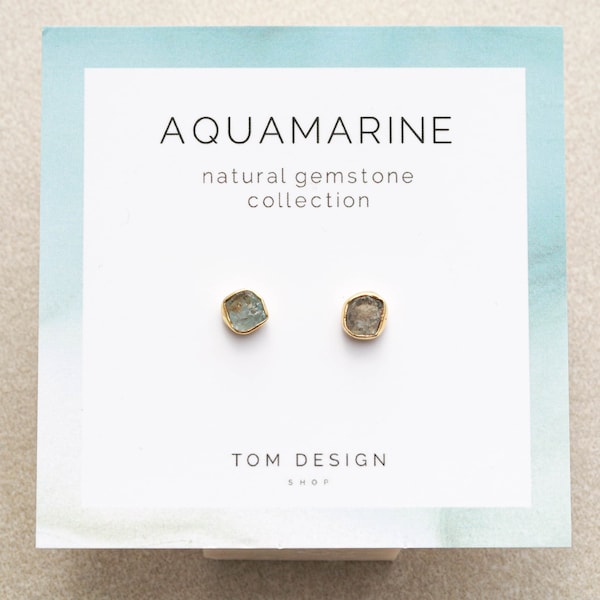Aquamarine Stud Earrings / Aquamarine Post Earrings / March Birthday / March Birthstone / Bridesmaid Gift / Aquamarine Jewelry / Wedding GSP