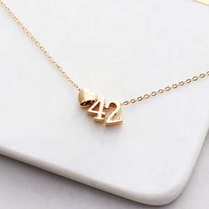 Team Necklace / Sports Necklace / Lucky Number Necklace / Lucky Number / Number Charm Necklace / Team Gift / Best Friend Gift / Lucky NUM image 1