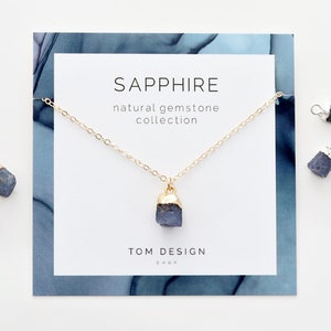 Sapphire Necklace Natural Sapphire Gemstone Necklace September Birthstone September Birthday Gift Gift for Her Sapphire Gift GM1 image 1