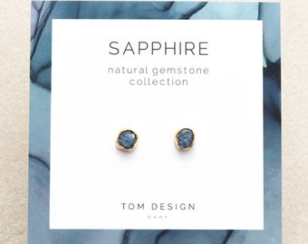 Sapphire Stud Earrings • Sapphire Post Earrings • Natural Sapphire • September Birthday • Birthstone Earrings • Bridesmaid Gift Wedding GPT