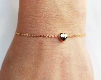 Heart Bracelet - Dainty Layering Bracelet • Chain Bracelet • Layered • Bridesmaid Gift • Gift for Her • Heart Bracelet Wedding Bracelet CHMS