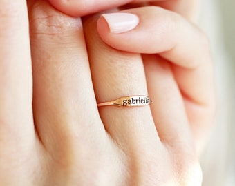 Personalized Bar Ring • Name Ring • Initial Ring • Stacking Ring • Engraved Ring • Personalized Gift • Dainty Ring • Custom Bar Ring • RNG