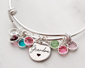 Grandma Gift - Personalized Gift, Custom Birthstone Bracelet, Handmade Jewelry Gift, Personalized Gift for Mom, Custom Gift Grandma 16 SLD