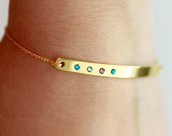 mothers bracelet with children's birthstones