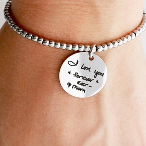 Handwriting Bracelet • Memorial Bracelet • Actual Handwriting • Remembrance Gift • Grieving Gift • Actual Signature • Engraved Bracelet HND image 4