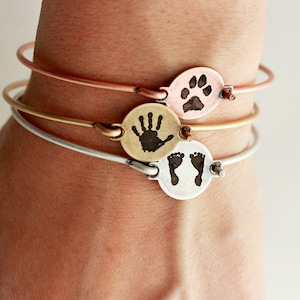 Paw Print Bracelet - Pet Memorial Bracelet, Actual Paw Print Jewelry, Personalized Pet Bracelet, Cat Dog Memorial Gift, Pet Loss Gift HND image 7