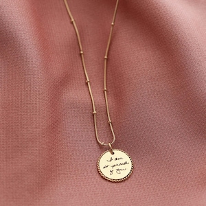 Handwriting Necklace - Actual Handwriting Jewelry Personalized Rope Necklace, Memorial Gift, Custom Signature Engraved Pendant, Rope ZUNO image 10