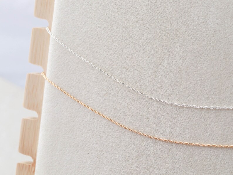 Thin Rope Anklet Layering Anklet Dainty Anklet Delicate Gold Filled Minimalist Anklet Minimal Twist Chain Gift for Her LYR image 2