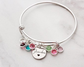 Grandma Gift - Personalized Gift, Custom Birthstone Bracelet, Handmade Jewelry Gift, Personalized Gift for Mom, Custom Gift Grandma 16 SLD