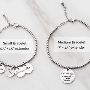 Handwriting Bracelet • Memorial Bracelet • Actual Handwriting • Remembrance Gift • Grieving Gift • Actual Signature • Engraved Bracelet HND image 7