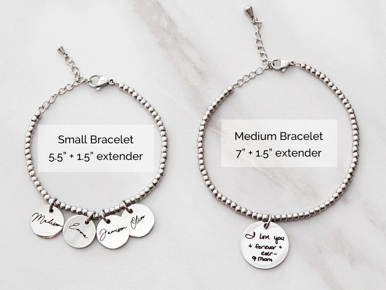 Handwriting Bracelet • Memorial Bracelet • Actual Handwriting • Remembrance Gift • Grieving Gift • Actual Signature • Engraved Bracelet HND image 7