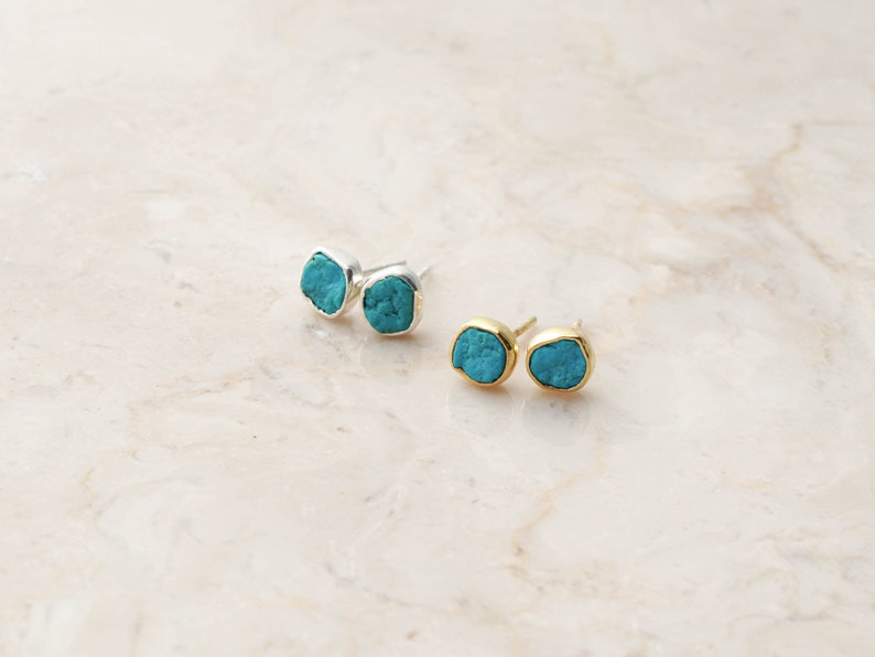 Turquoise Stud Earrings Turquoise Post Earrings December Etsy