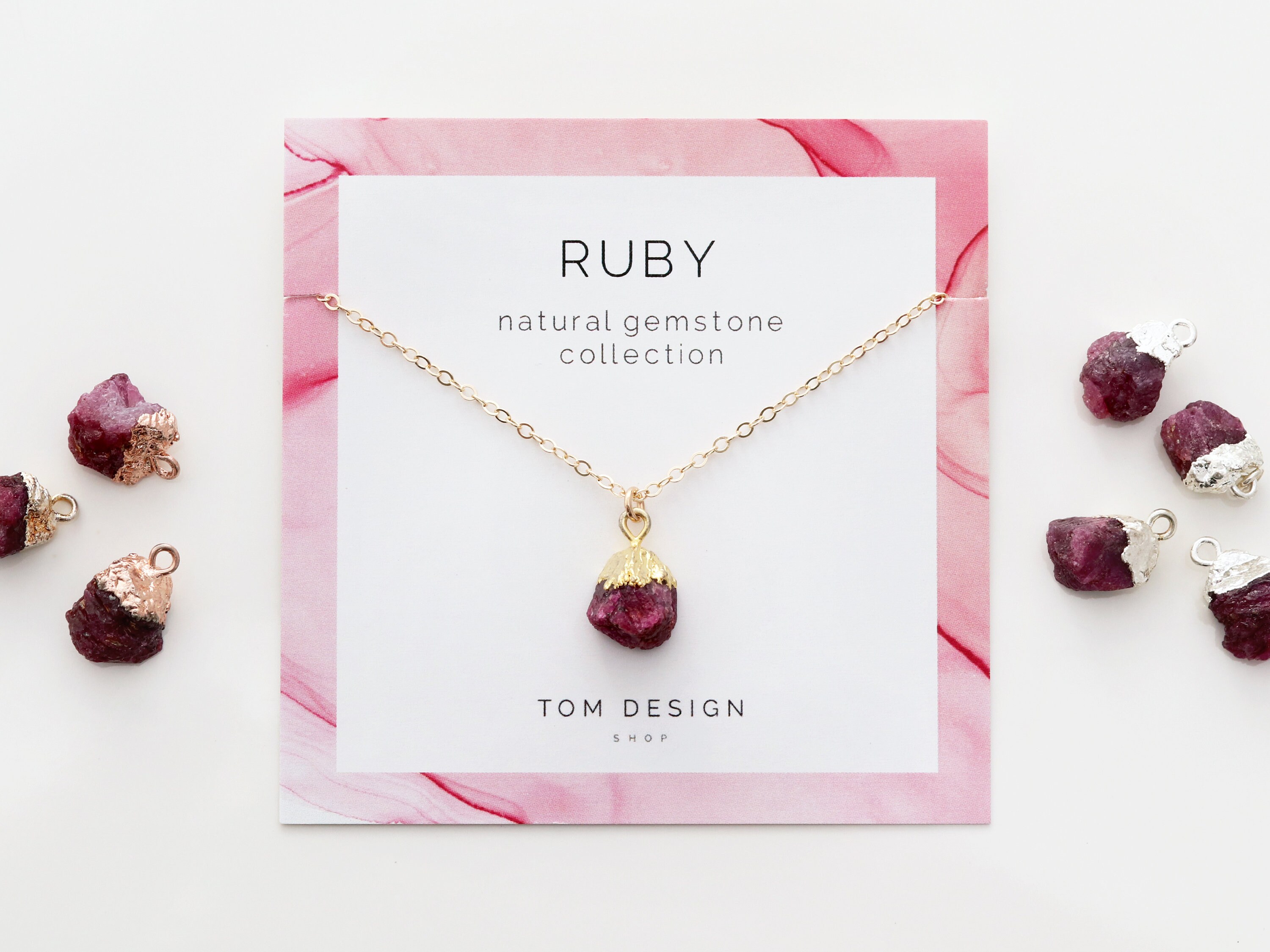 Ruby Necklace / Natural Ruby Gemstone Necklace / July Birthstone / Ju…