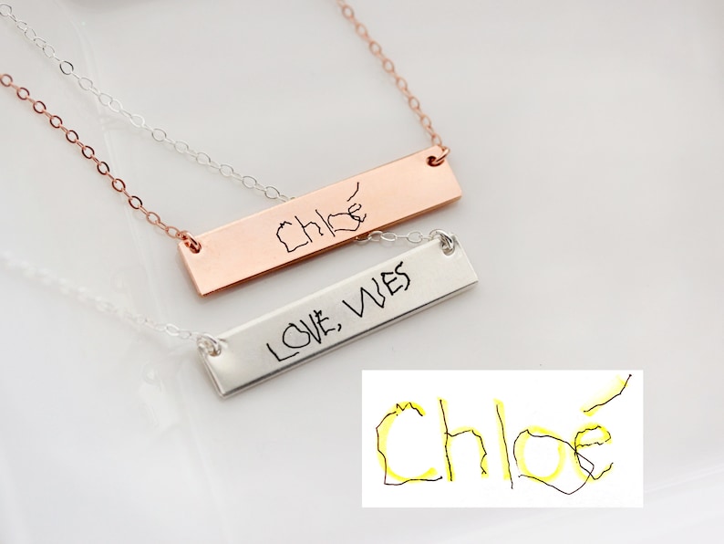 Handwriting Necklace Signature Necklace Handwriting Jewelry Actual Handwriting Custom Handmade Jewelry Gift Signature Jewelry HND image 7