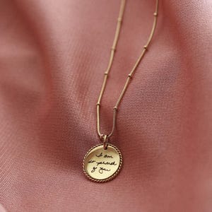 Handwriting Necklace - Actual Handwriting Jewelry Personalized Rope Necklace, Memorial Gift, Custom Signature Engraved Pendant, Rope ZUNO image 3