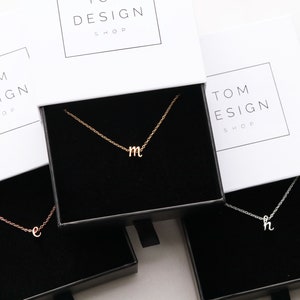 Initial Necklace Letter Necklace Collier Femme Personalized Jewelry Script Initial Wedding Gift Bridesmaid Necklace CURSIVE CHMS image 3