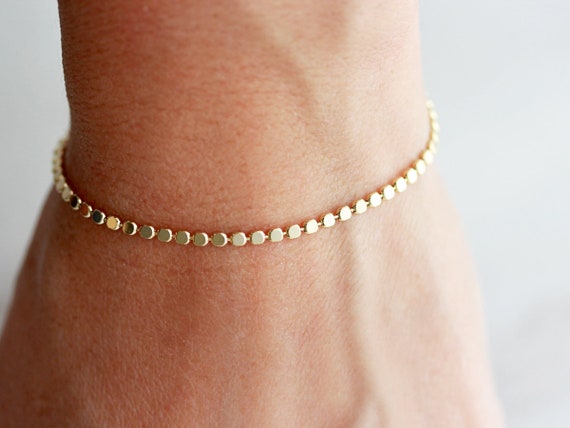 Dainty Bracelet / Delicate Bracelet / Gold Bracelet / Bridal Bracelet / Bridesmaid Gift / Layering Bracelet / Gold Dot Bracelet Layered BGS