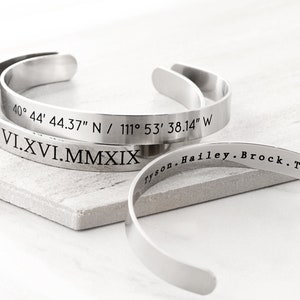 Gift for Him • Men&#39;s Cuff Bracelet • Men&#39;s Personalized Bracelet • Groom Gift • Men&#39;s Bracelet • Custom Engraved Cuff • Custom Mens, ECB
