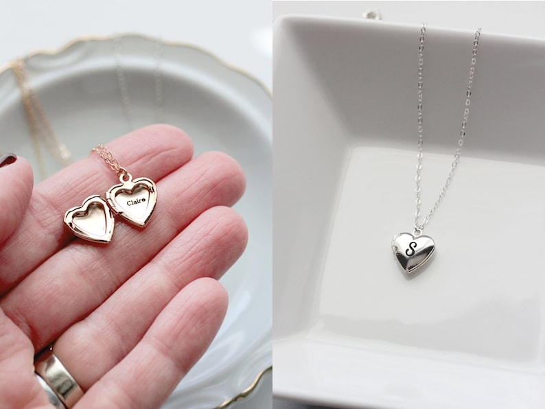 Heart Locket Personalized Heart Lockets Engraved Heart Necklace Heart Locket Necklace Personalized Locket Jewelry Bridesmaid MXE1 Bild 3