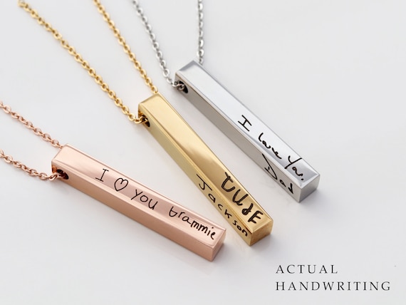 Etsy store handwriting jewelry