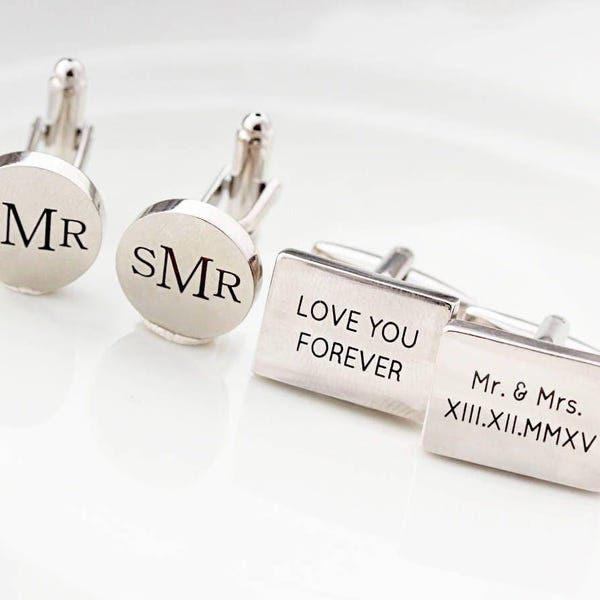 Personalized Cuff Links • Custom CuffLinks • Engraved Cufflink • Groomsmen Gift • Groom Gift • French Cuff Links • Wedding Gift For Men MNG