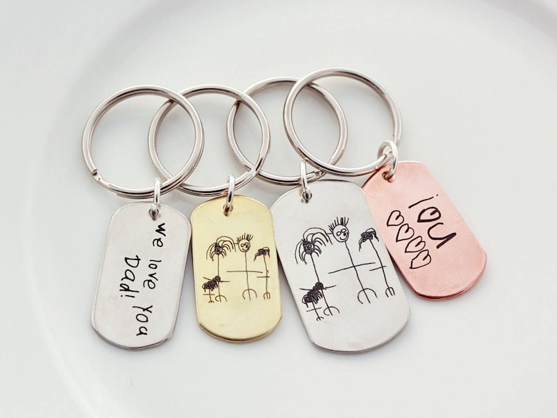 Personalized Father's Day - Custom Keychain, Personalized Keychain, Engraved Signature, Custom Handwriting, Memorial Key Chain, Gift Men HND 
