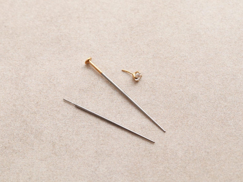 Titanium Insertion Tool Flat Back Insertion Tool, Threadless Push Pin, Flat Back Earrings, Hypoallergenic, 18 Gauge Insertion Guide FEXI image 3