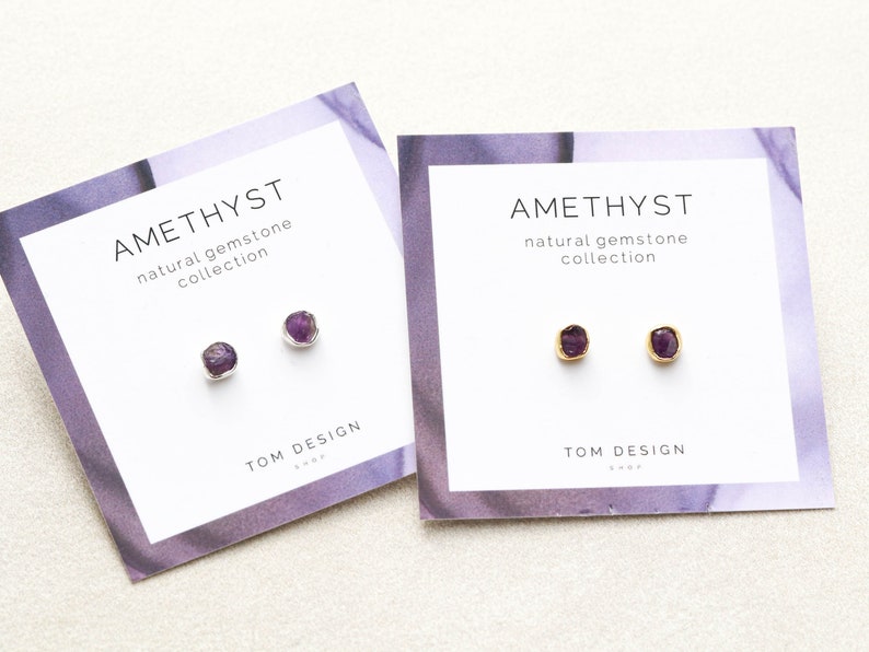 Gemstone Stud Earrings Birthstone Post Earrings Natural Gemstones Birthstone Gift Birthday Gift Bridesmaids Birthstone Gift GPT image 6