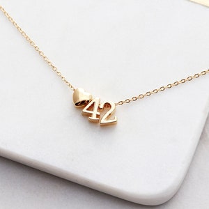 Number Charm Necklace Personalized Number Gift for mom friend wife kids Team Number Anniversary Date Favorite Number Lucky Gold NUM image 5