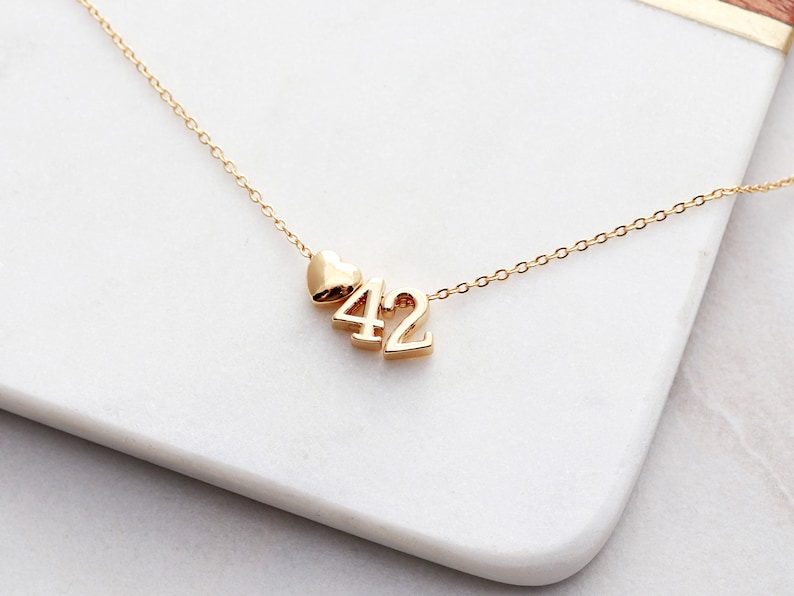 Number Charm Necklace Personalized Number Gift for mom friend wife kids Team Number Anniversary Date Favorite Number Lucky Gold NUM image 5