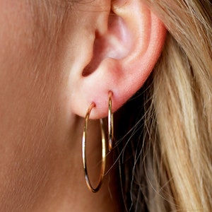 Large Hoop Earrings / Endless Hoop Earrings / Gold Hoop Earrings / Silver Hoop Earrings / Small Hoop / Huggie Hoop / Twist Hoop /  ERG