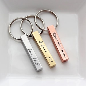 Engraved Keychain • Signature Keychain • Handwritten Keychain • Engraved Handwriting • Custom Keychain • Groomsmen Gift • Memorial Key ZUNO