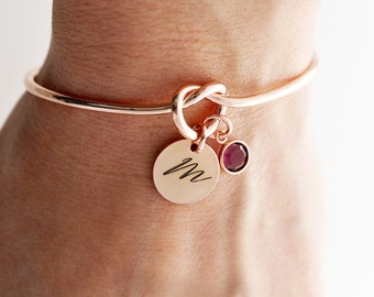 Knot Bracelet • Engraved Bracelet • Name Bracelet • Personalized Knot Bracelet • Bridal Gifts • Bridesmaid Gift • Personalized Bangle 13 SLD