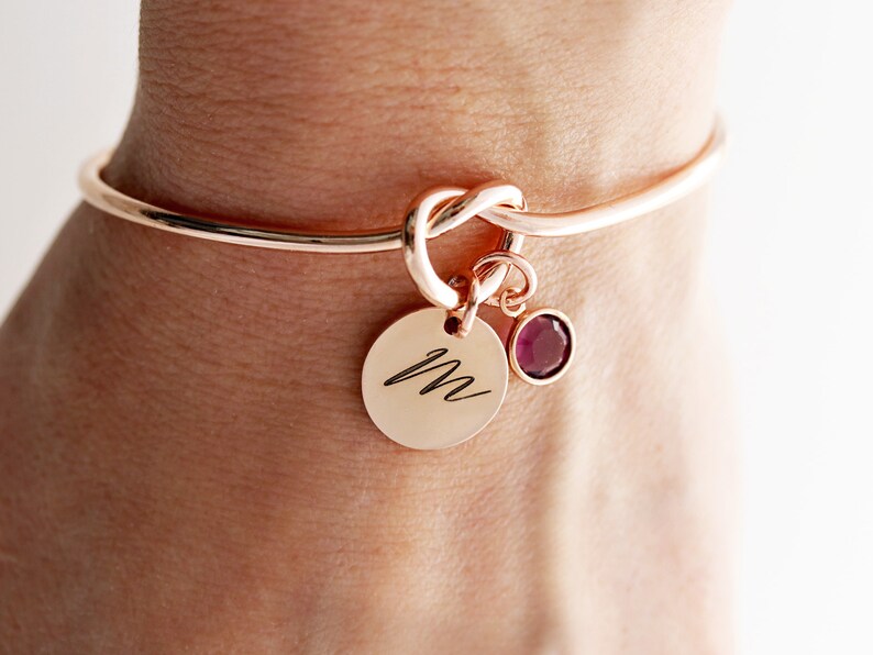 Knot Bracelet / Engraved Bracelet / Name Bracelet / Etsy
