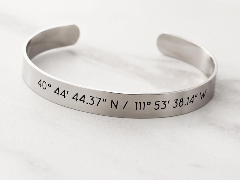 Gift for Him • Men's Cuff Bracelet • Men's Personalized Bracelet • Groom Gift • Men's Bracelet • Custom Engraved Cuff • Custom Mens, ECB image 4