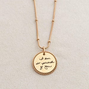 Handwriting Necklace - Actual Handwriting Jewelry Personalized Rope Necklace, Memorial Gift, Custom Signature Engraved Pendant, Rope ZUNO image 9