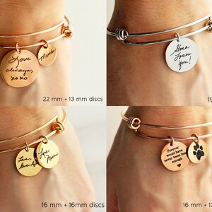Pulsera con escritura a mano • Pulsera con firma • Escritura a mano real • Pulsera rígida con escritura a mano • Regalo conmemorativo • ZUNO personalizado imagen 4