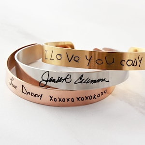 Actual Handwriting Bracelet Handwriting Bracelet, Engraved Cuff Bracelet, Engraved Handwriting Bracelet, Custom Handwriting, Medium HND image 8