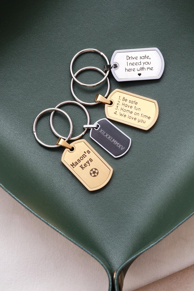 Custom Engraved Keychain - Personalized Keychain, Name Keychain, Custom Text Keychain, Gift for Him, New Driver Gift, Gift for Teens MXE2 image 5