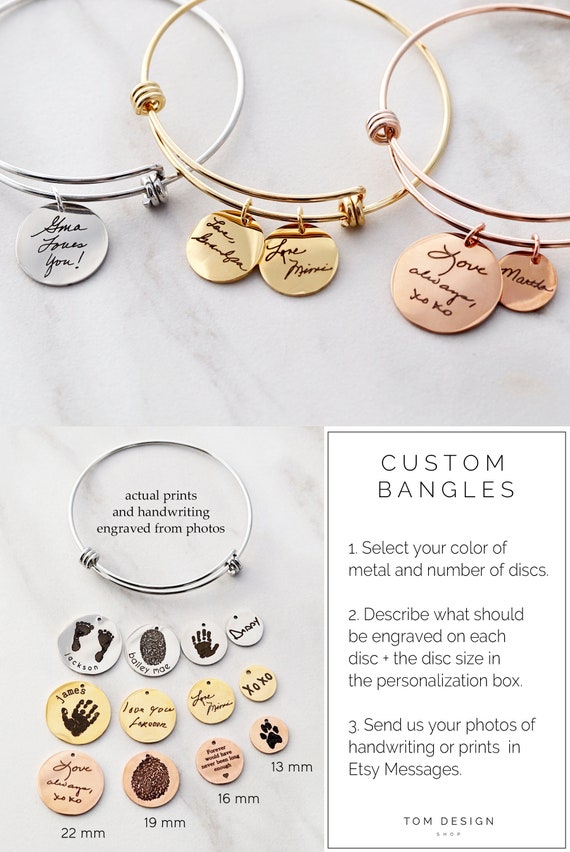 Actual Handwriting Bracelet • Signature Bracelet • Actual