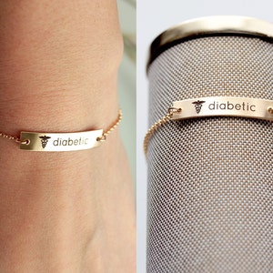 Medical ID Bracelet Medical ID Medical Alert Alert Bracelet Allergy Bracelet Diabetic Bracelet Prescription Bracelet Dainty MXE2 image 3