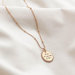 Handwriting Necklace - Actual Handwriting Jewelry Personalized Rope Necklace, Memorial Gift, Custom Signature Engraved Pendant, Rope ZUNO image 8