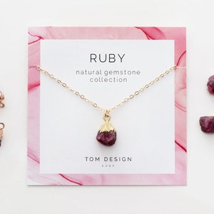 Ruby Necklace • Natural Ruby Gemstone Necklace • July Birthstone • July Birthday Gift • Gift for Her • Birthday Gift • Ruby Gemstone GM1